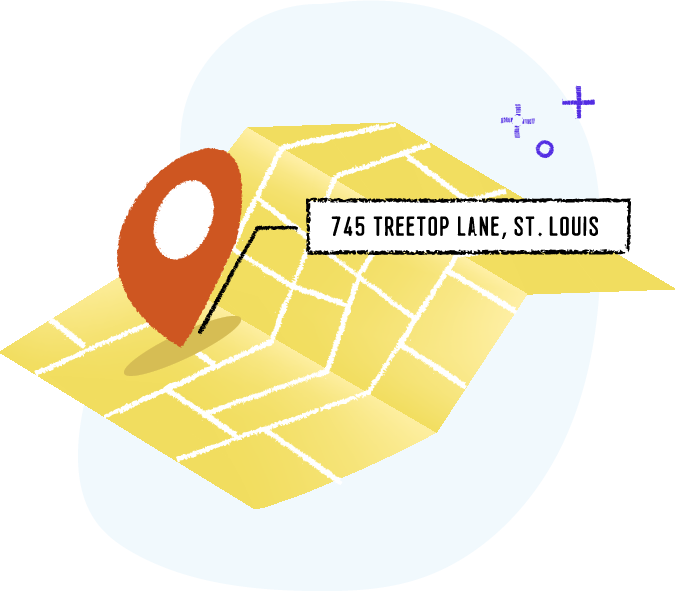 Illustration of map with an address pointer